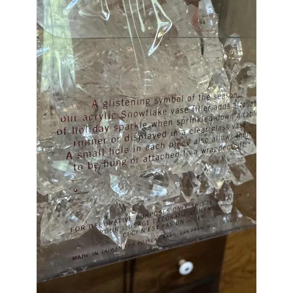 Pottery Barn Holiday Sparkling Snowflakes Gems Ornaments Vase Filler Decor